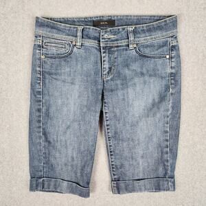 🌼Noir Shorts Womens Size 6 Denim Bermuda Length (MISSING BUTTONS) 30" Waist